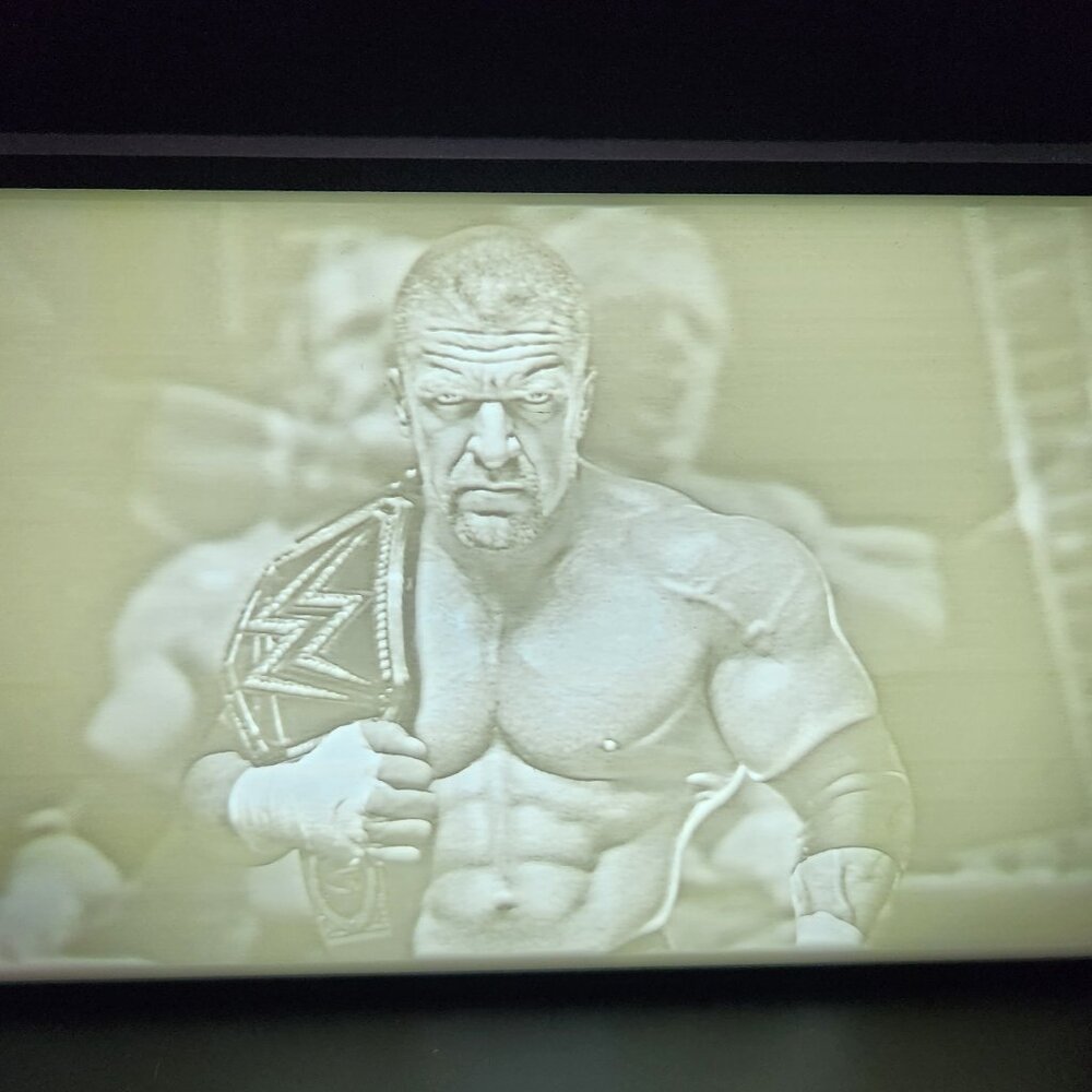 Triple H WWF WWE Championship Belt Lithopane Box 6.5x4x2 inches